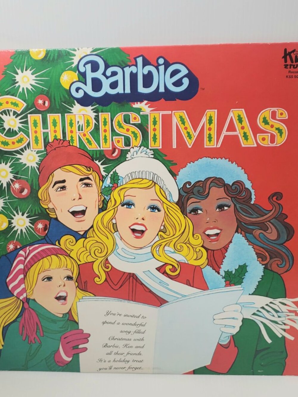 Vintage 1981 Barbie Christmas LP Vinyl Record Kid Stuff Records Collectible